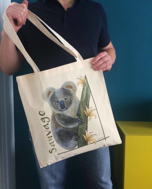 sac tote bag imprimé koala Kalam