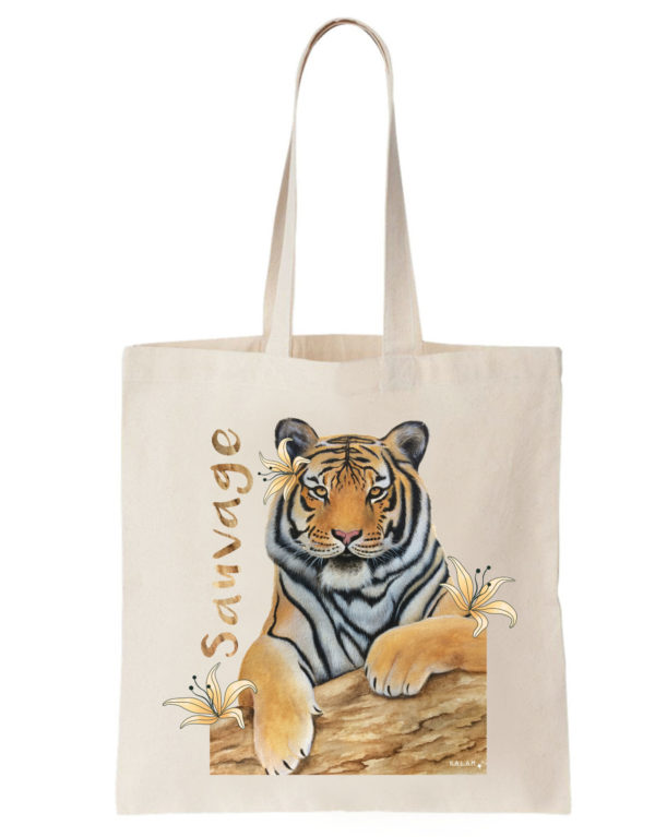 sac illustré tigre orange