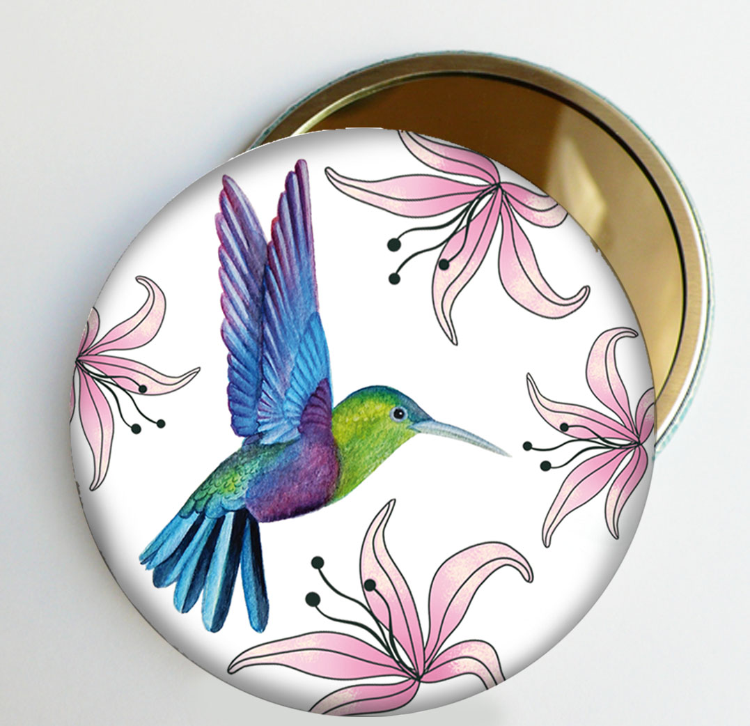 miroir de poche joli colibri